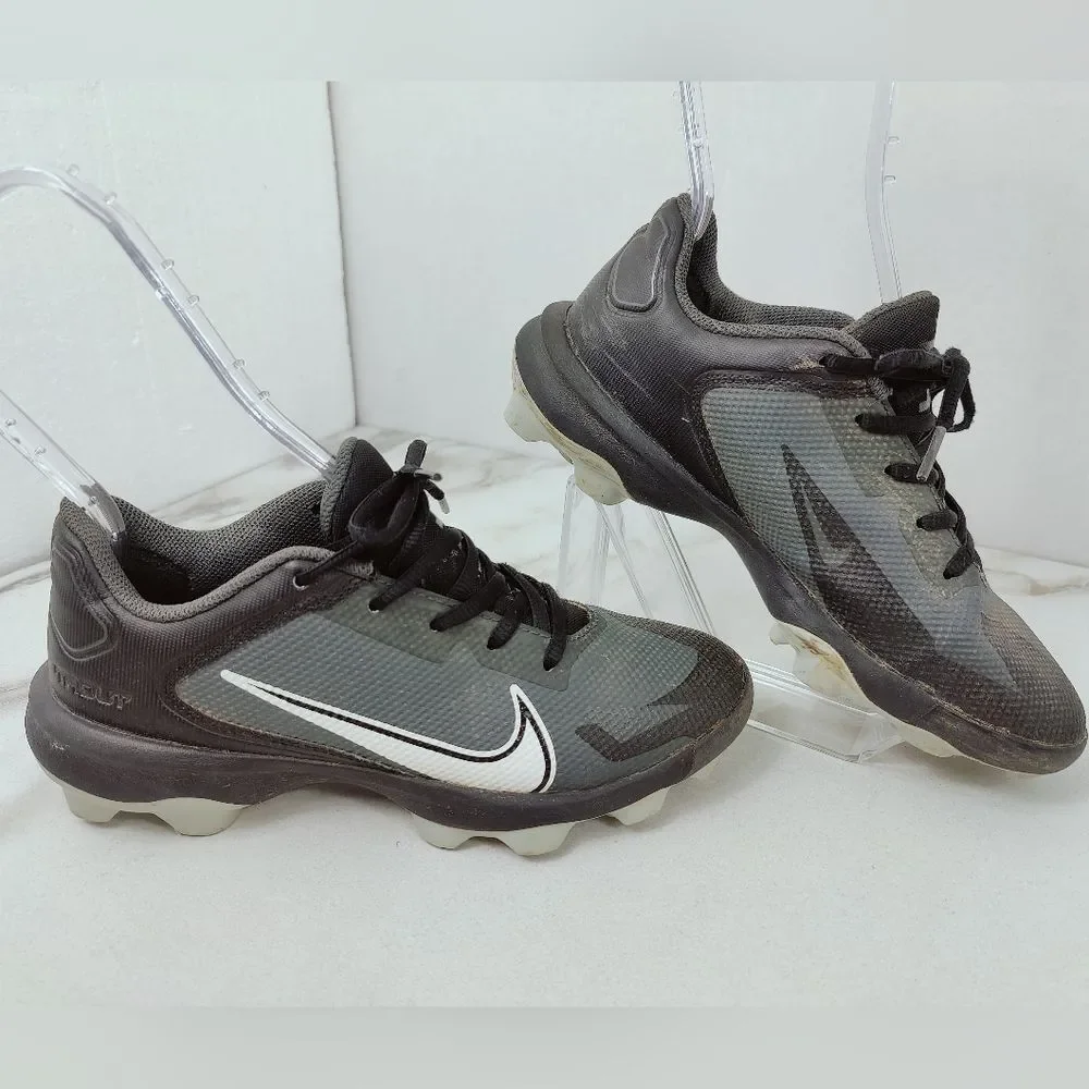 Nike Youth Force Trout Baseball Cleats, Black White, Sz 5Y